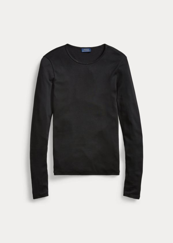 Ralph Lauren Bavlněné Long-Sleeve Shirt Černé | ghJ8VnGu