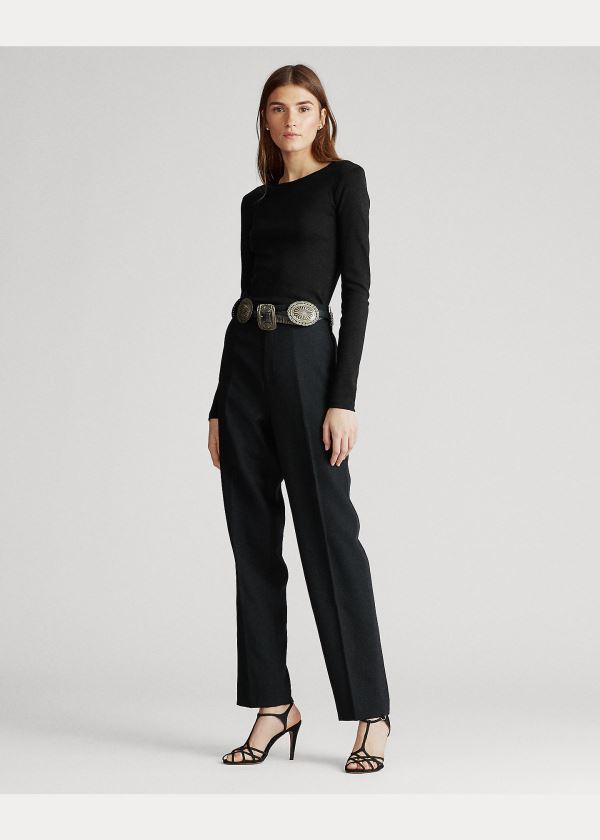 Ralph Lauren Bavlněné Long-Sleeve Shirt Černé | ghJ8VnGu