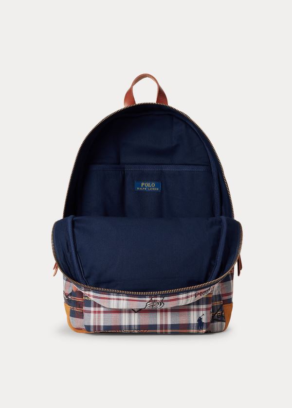 Ralph Lauren Bavlněné Madras Backpack Viacfarebný | eHSVqRvn