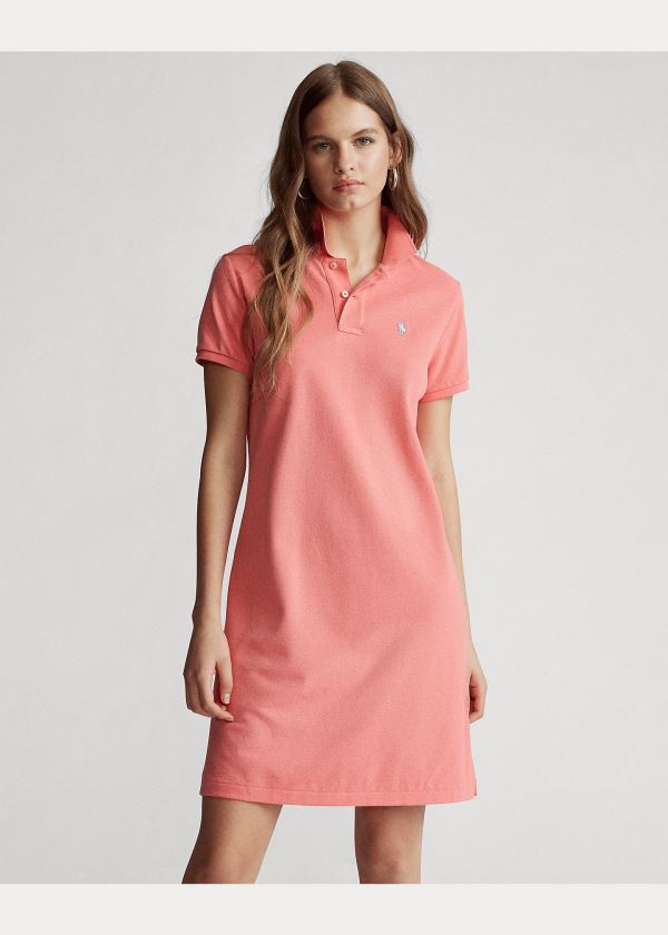 Ralph Lauren Bavlněné Mesh Polo Šaty Koralove | POOpOkig
