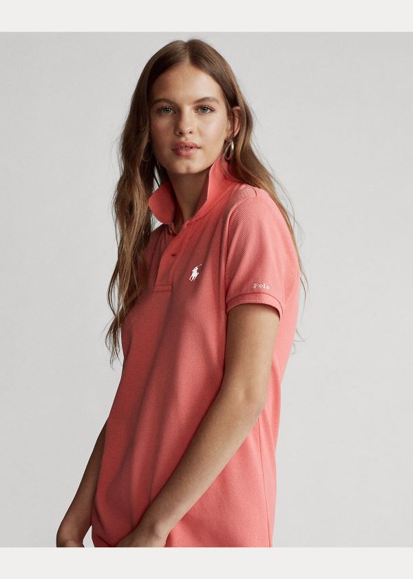 Ralph Lauren Bavlněné Mesh Polo Šaty Koralove | POOpOkig