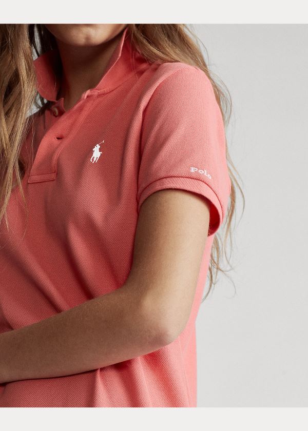 Ralph Lauren Bavlněné Mesh Polo Šaty Koralove | POOpOkig