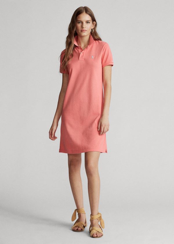 Ralph Lauren Bavlněné Mesh Polo Šaty Koralove | POOpOkig