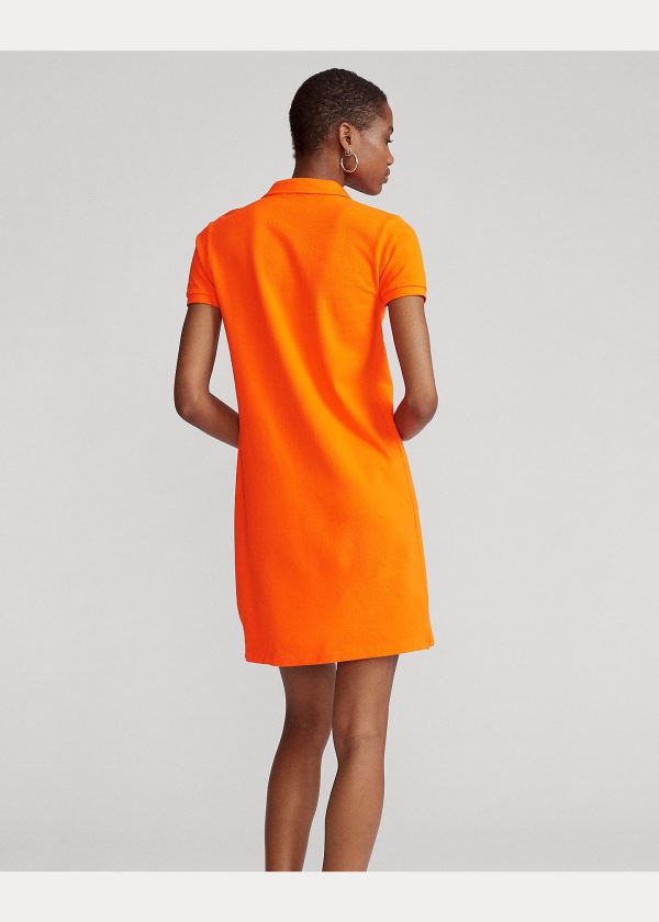 Ralph Lauren Bavlněné Mesh Polo Šaty Oranžové | DTKhFng1