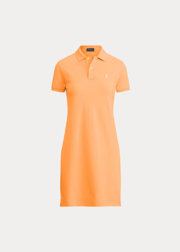 Ralph Lauren Bavlněné Mesh Polo Šaty Oranžové | gaoUpNpw
