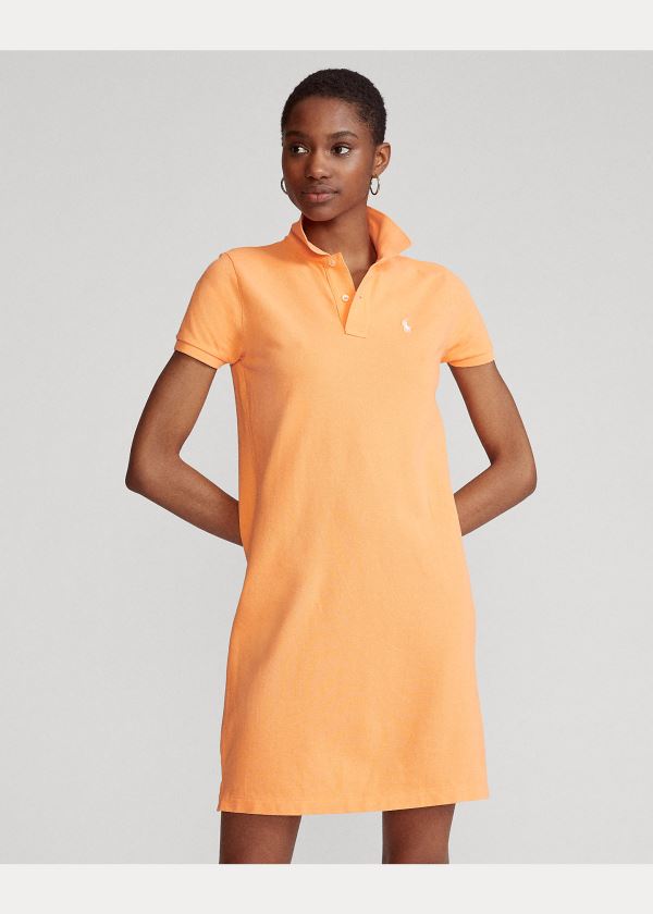 Ralph Lauren Bavlněné Mesh Polo Šaty Oranžové | gaoUpNpw