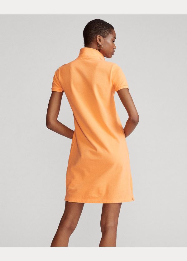 Ralph Lauren Bavlněné Mesh Polo Šaty Oranžové | gaoUpNpw