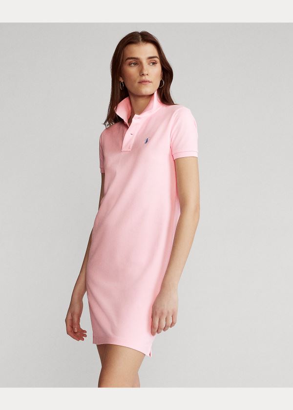 Ralph Lauren Bavlněné Mesh Polo Šaty Růžové | yw5Du8OC