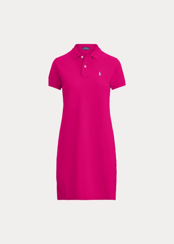 Ralph Lauren Bavlněné Mesh Polo Šaty Tmavě Růžové | ypuTMnZn
