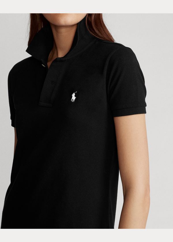Ralph Lauren Bavlněné Mesh Polo Šaty Černé | L53PC70n