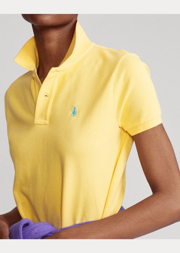 Ralph Lauren Bavlněné Mesh Polo Šaty Žluté | 7nXDQXb3