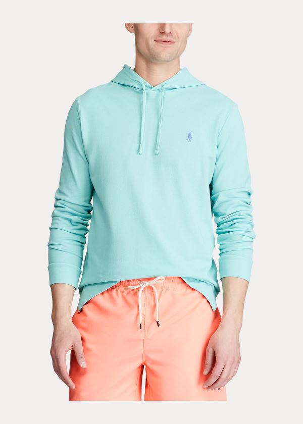 Ralph Lauren Bavlněné Mesh S Kapucí T-Shirt Zelene | PZ0YgKwn