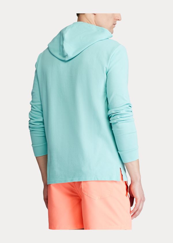 Ralph Lauren Bavlněné Mesh S Kapucí T-Shirt Zelene | PZ0YgKwn