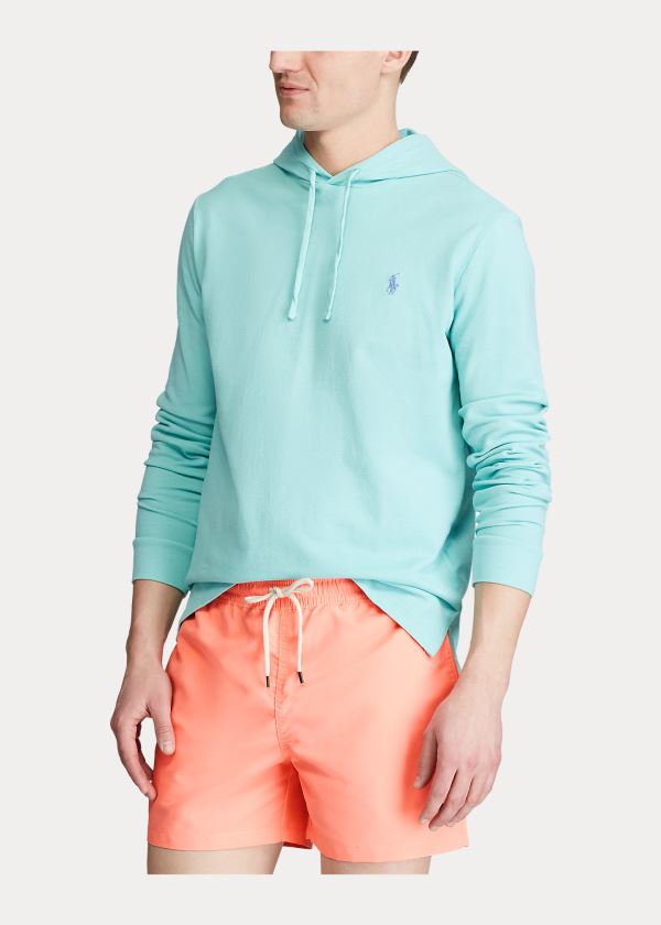 Ralph Lauren Bavlněné Mesh S Kapucí T-Shirt Zelene | PZ0YgKwn