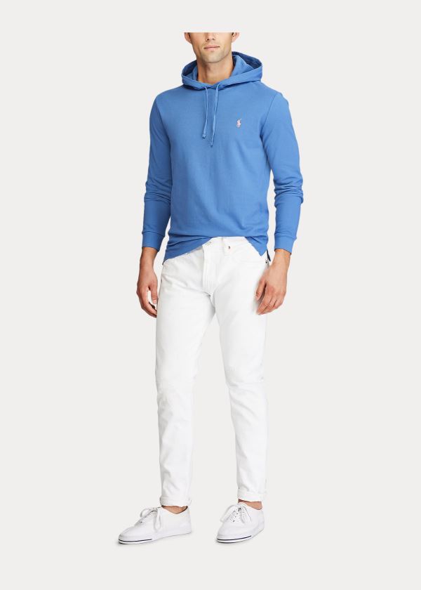 Ralph Lauren Bavlněné Mesh S Kapucí T-Shirt Blankyt | b1mFCNvB