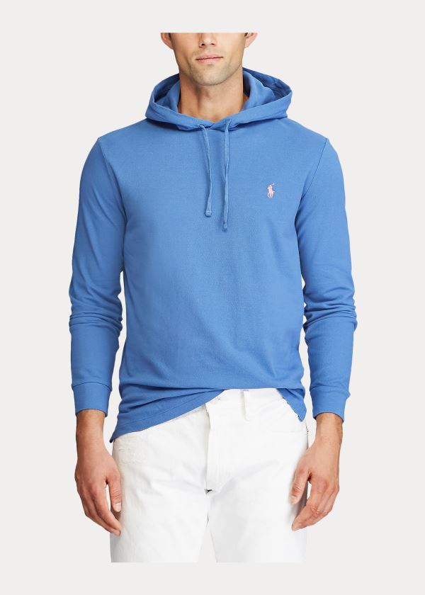 Ralph Lauren Bavlněné Mesh S Kapucí T-Shirt Blankyt | b1mFCNvB