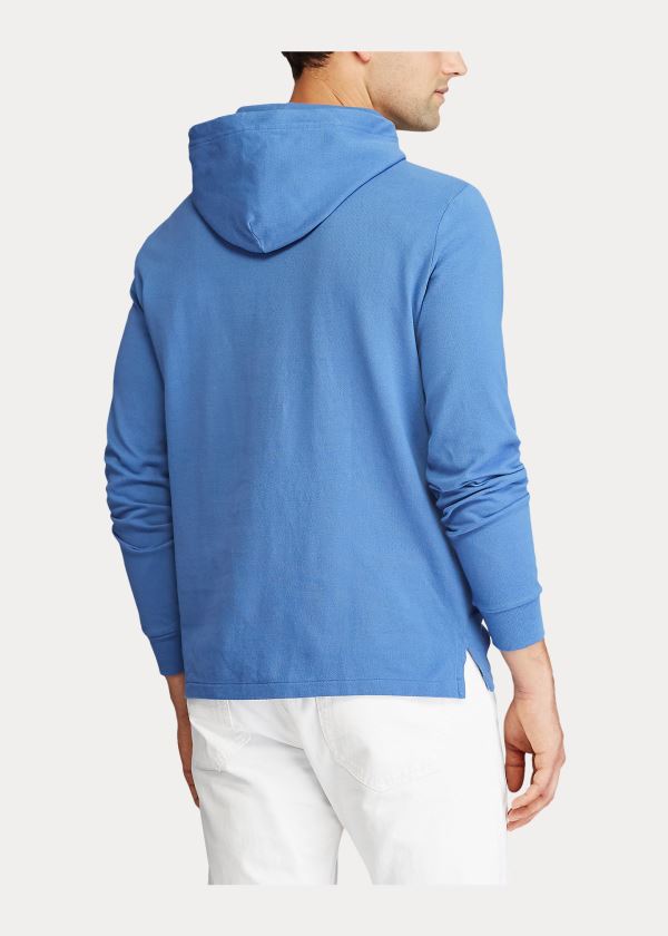Ralph Lauren Bavlněné Mesh S Kapucí T-Shirt Blankyt | b1mFCNvB