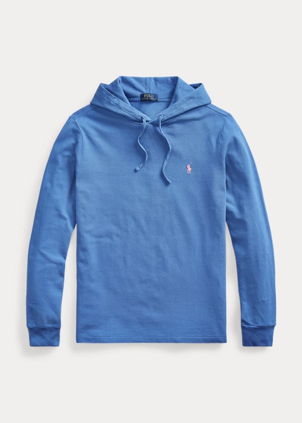 Ralph Lauren Bavlněné Mesh S Kapucí T-Shirt Blankyt | b1mFCNvB
