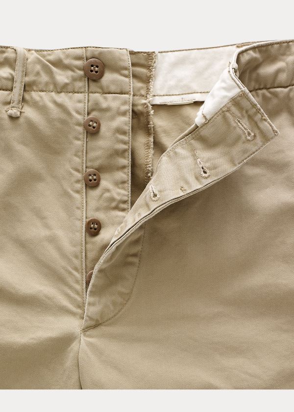 Ralph Lauren Bavlněné Officer's Chino Krátké Hnědožlutý | TmPkSMqa