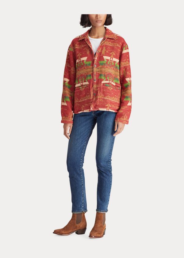 Ralph Lauren Bavlněné Overshirt Červené Hnědé Viacfarebný | mM0njCHY