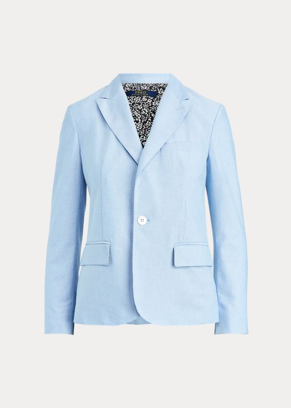 Ralph Lauren Bavlněné Oxford Blazer Blankyt | uRF2drU4