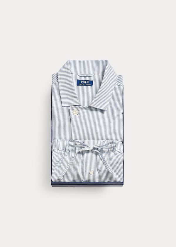 Ralph Lauren Bavlněné Pajama Gift Set Blankyt Bílé Proužek | SrZrzNs4