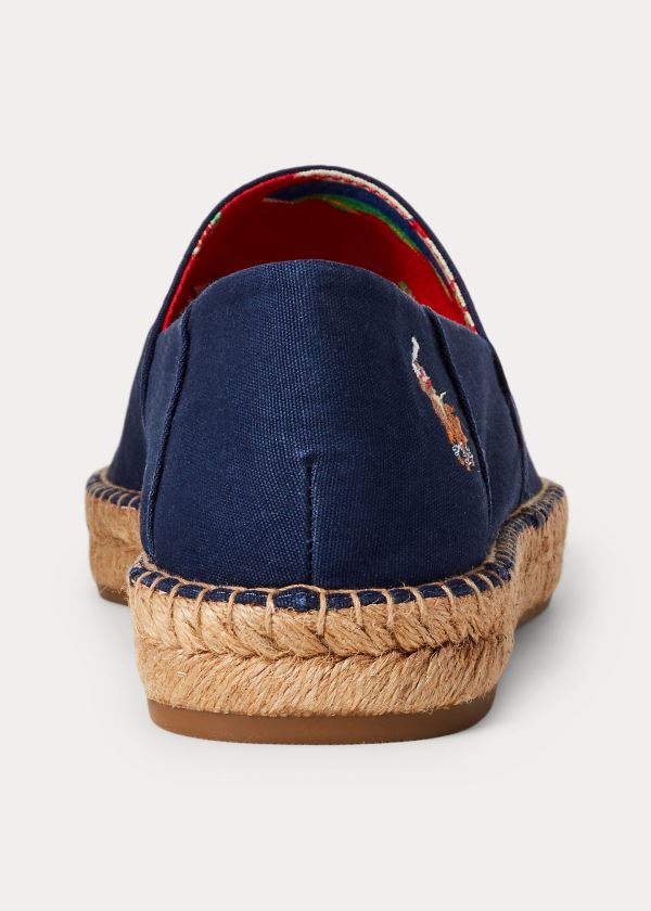 Ralph Lauren Bavlněné Platene Espadrilky Tmavě Blankyt | 9554JsoM