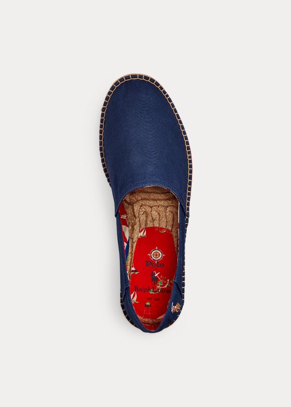 Ralph Lauren Bavlněné Platene Espadrilky Tmavě Blankyt | 9554JsoM