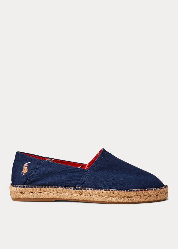 Ralph Lauren Bavlněné Platene Espadrilky Tmavě Blankyt | 9554JsoM