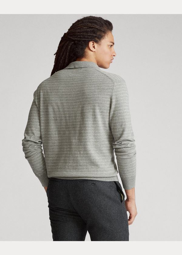 Ralph Lauren Bavlněné Polo-Collar Svetrové Šedé | HiPrEUsv