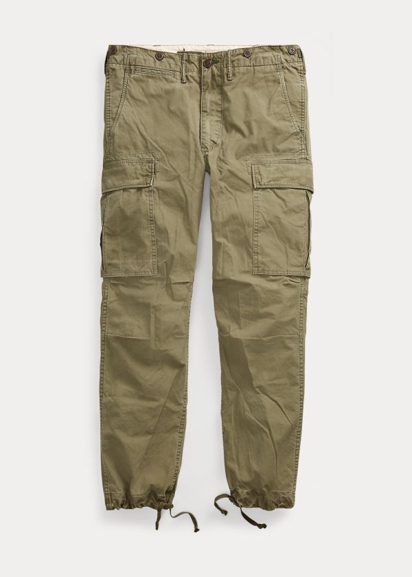 Ralph Lauren Bavlněné Poplin Cargo Pant Tmavě Olivy Zelené | SM9CFJ5k