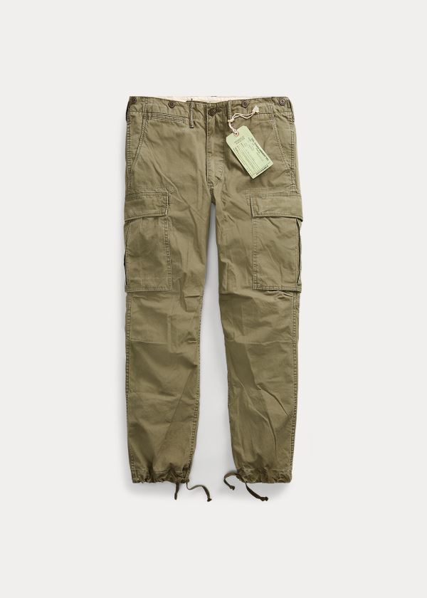 Ralph Lauren Bavlněné Poplin Cargo Pant Tmavě Olivy Zelené | SM9CFJ5k