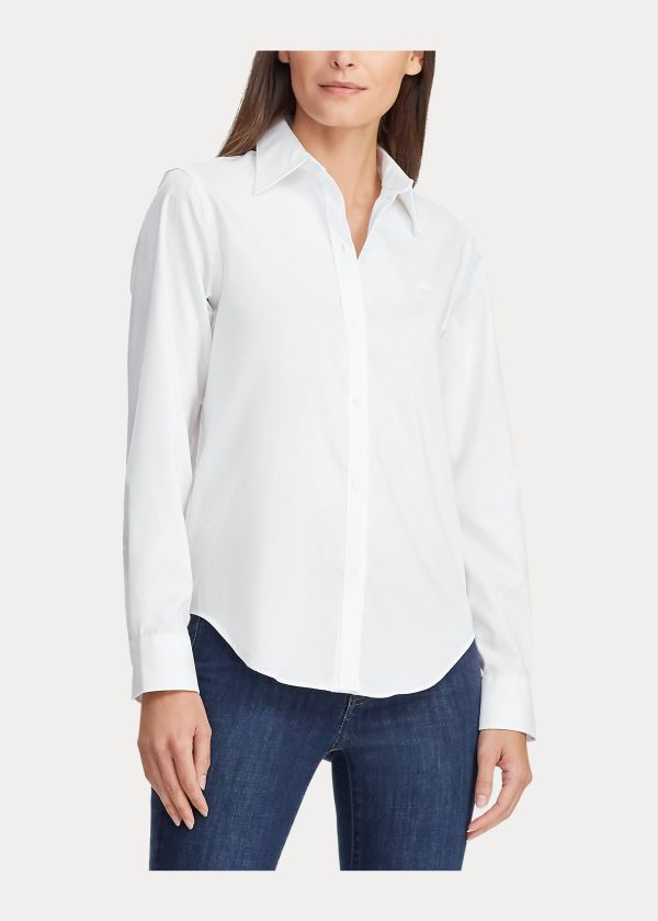 Ralph Lauren Bavlněné Poplin Shirt Bílé | ekWckzYI