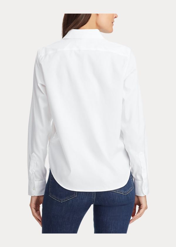 Ralph Lauren Bavlněné Poplin Shirt Bílé | ekWckzYI