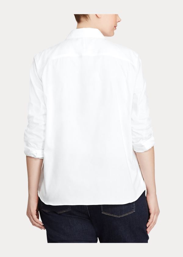 Ralph Lauren Bavlněné Poplin Shirt - Shirts Woman (sizes 14-22) Bílé | Phlf9nr4