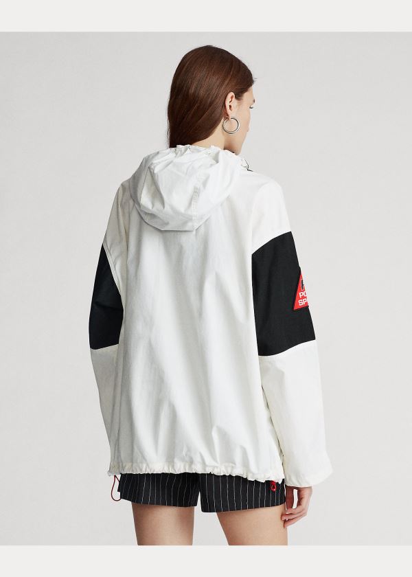 Ralph Lauren Bavlněné S Kapucí Jacket Bílé Černé | gob5lLbD