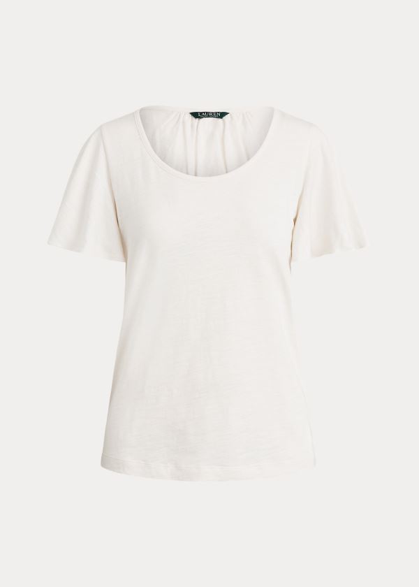 Ralph Lauren Bavlněné Scoopneck Tee Krém | vb5WdgXw