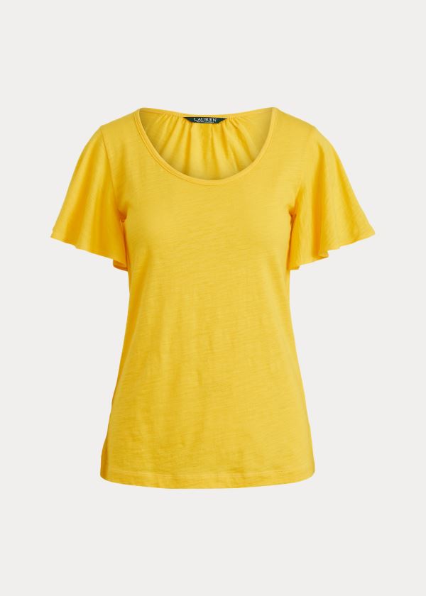 Ralph Lauren Bavlněné Scoopneck Tee Žluté | aDhwoN6Z