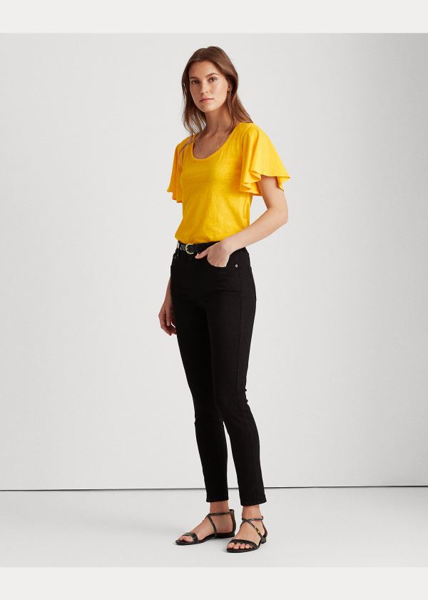Ralph Lauren Bavlněné Scoopneck Tee Žluté | aDhwoN6Z