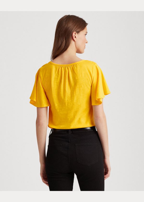 Ralph Lauren Bavlněné Scoopneck Tee Žluté | aDhwoN6Z
