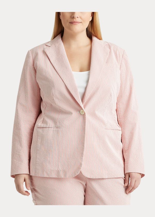 Ralph Lauren Bavlněné Seersucker Jacket Červené Bílé | fs0NQ9Av