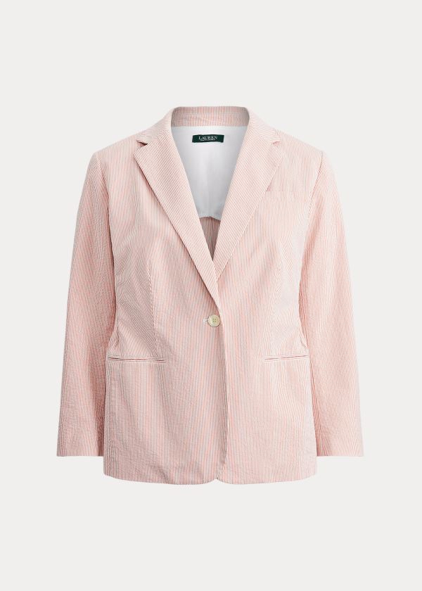 Ralph Lauren Bavlněné Seersucker Jacket Červené Bílé | fs0NQ9Av