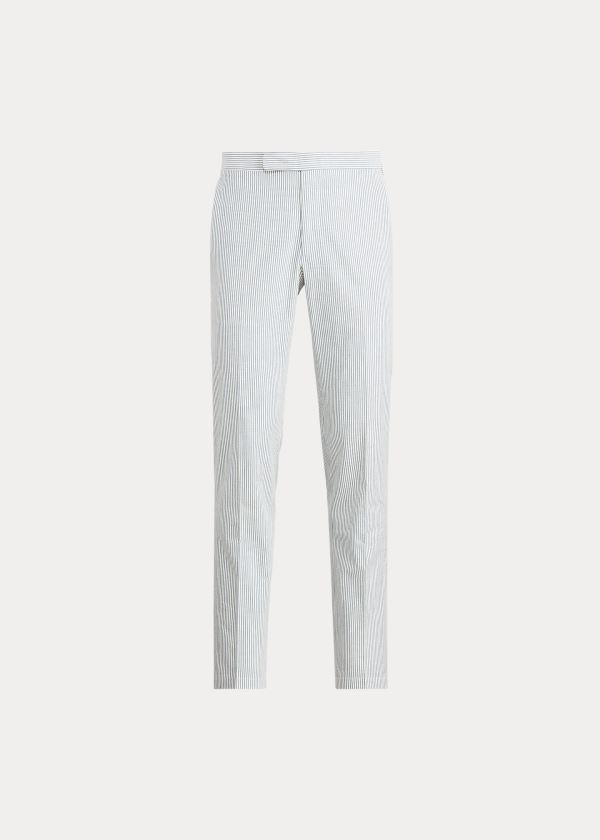 Ralph Lauren Bavlněné Seersucker Suit Trouser Blankyt Krém | zwS9Xalm