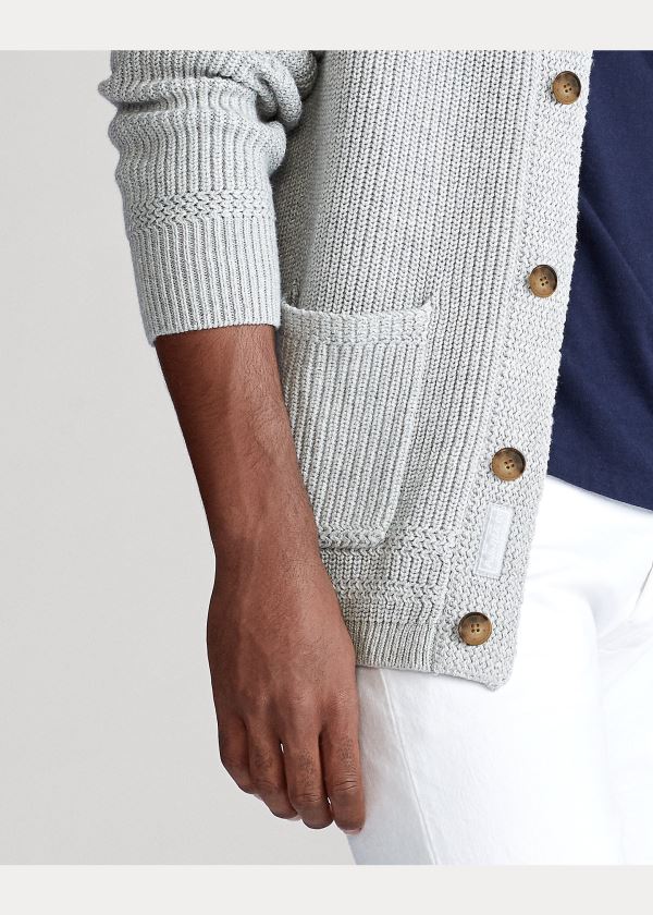 Ralph Lauren Bavlněné Shawl-Collar Cardigan Šedé | kyAnW36X