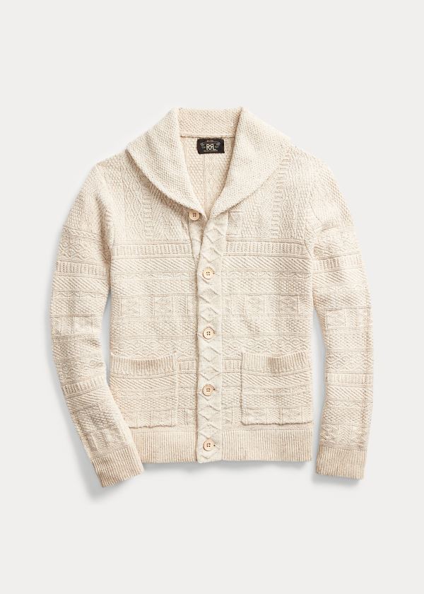 Ralph Lauren Bavlněné-Silk Cardigan Krém | 0kT4z9km