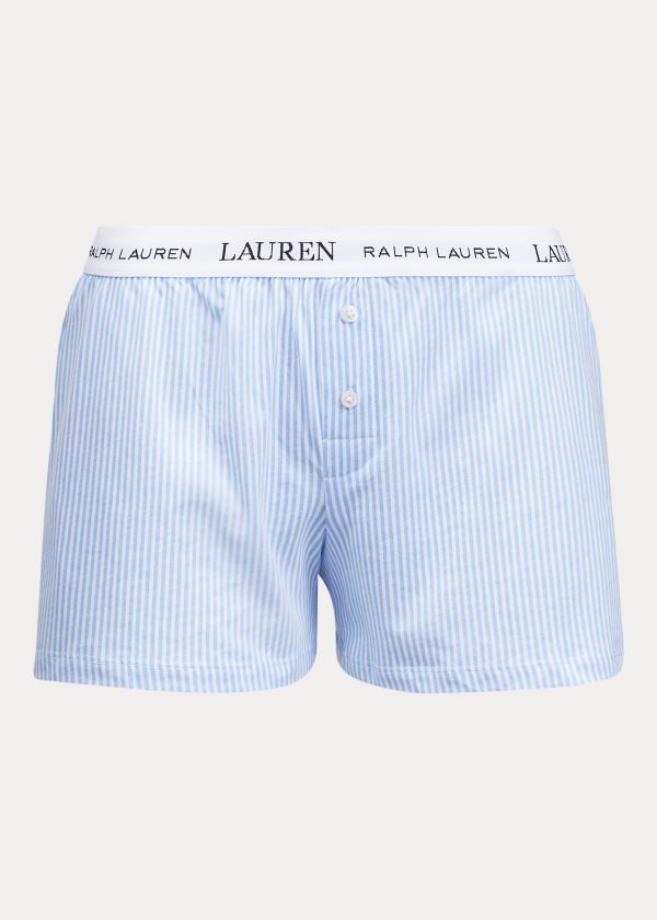 Ralph Lauren Bavlněné Sleep Krátké Blankyt Bílé Proužek | FUw2B1Bc