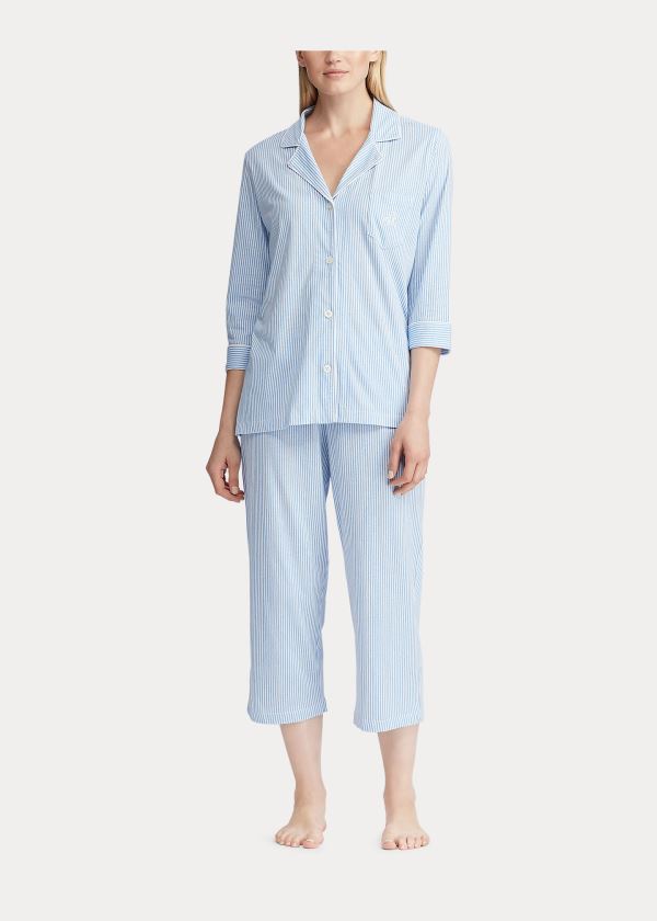Ralph Lauren Bavlněné Sleep Set Blankyt Proužek | OuuXLYhA
