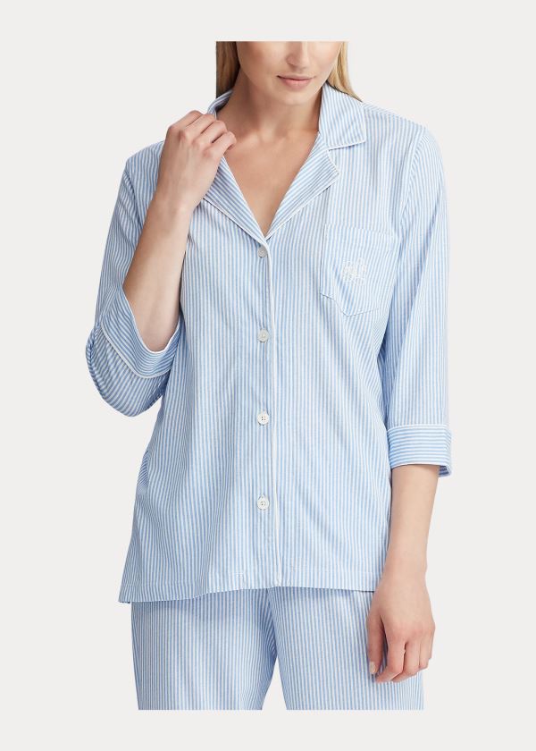 Ralph Lauren Bavlněné Sleep Set Blankyt Proužek | OuuXLYhA