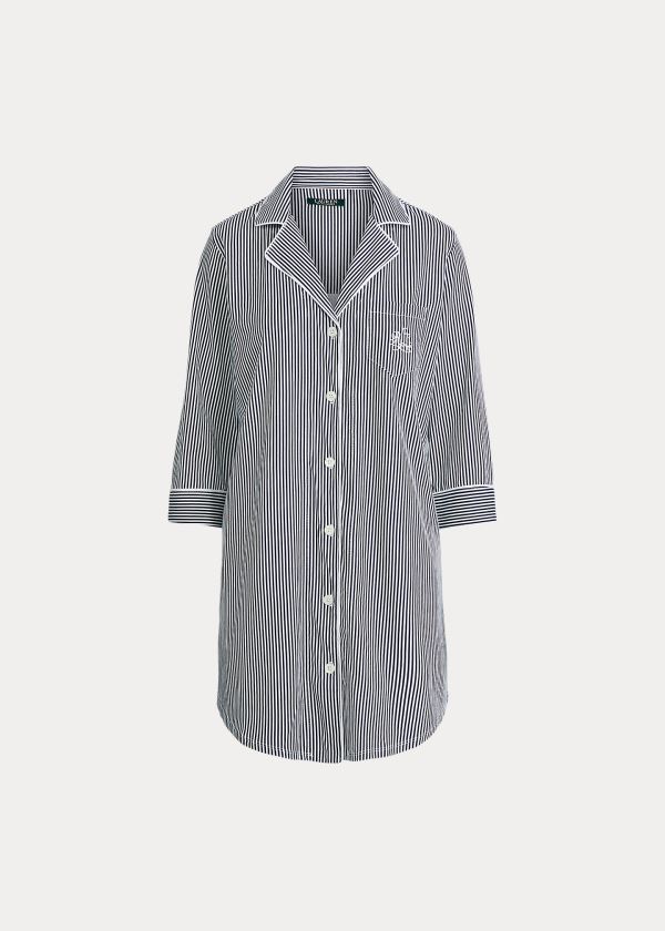 Ralph Lauren Bavlněné Sleep Shirt Tmavě Blankyt | GFya5P1B