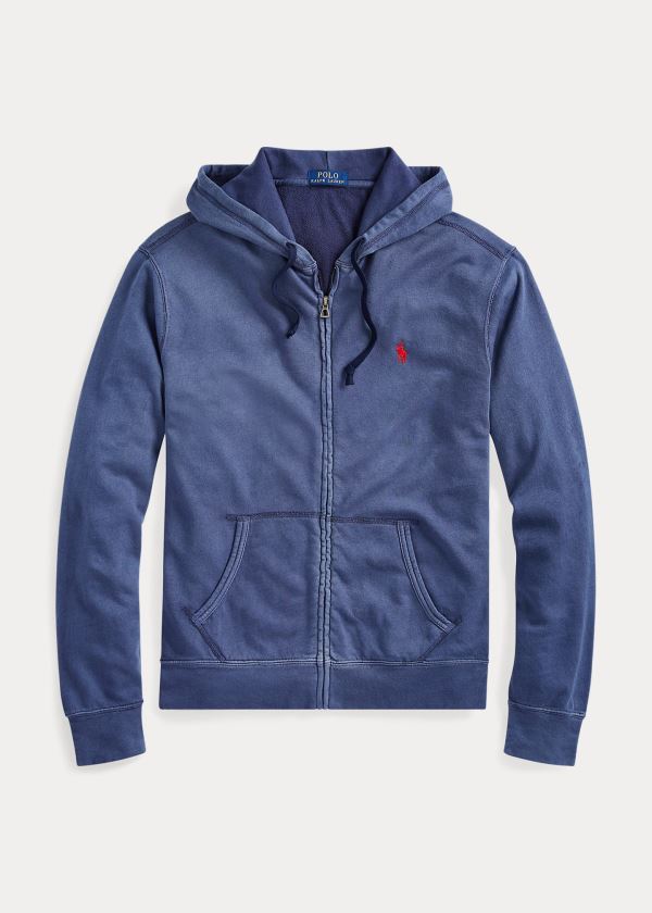 Ralph Lauren Bavlněné Spa Terry Hoodie Tmavě Blankyt | LTZjd10t